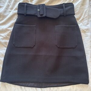 Black belted mini skirt